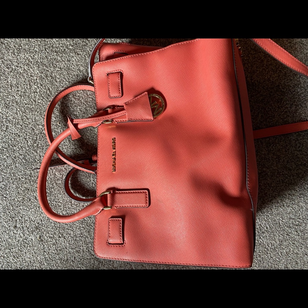 Stunning coral Michael Kors handbag